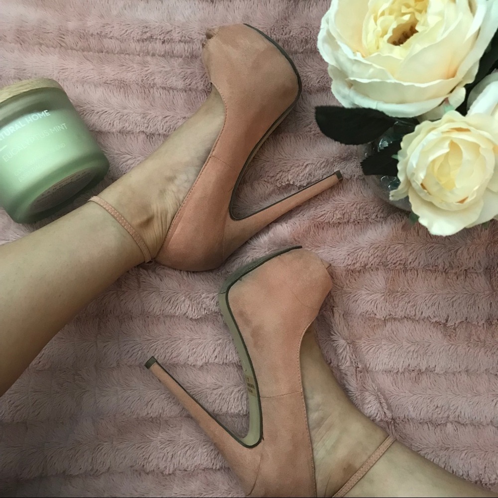 Blush Sky-High platform heels